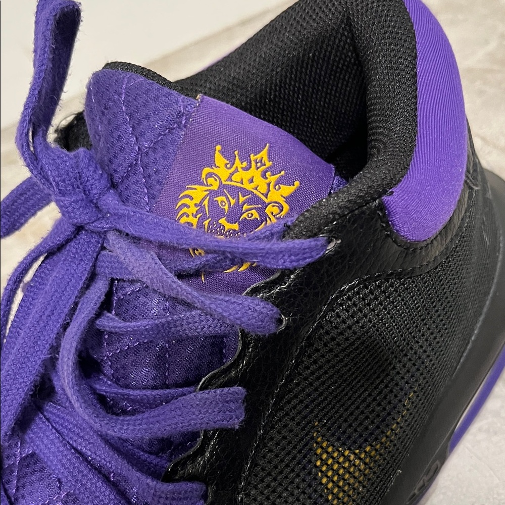 Black & Purple Men's Athletic Sneakers with Gold Accents - Picture 7 of 7